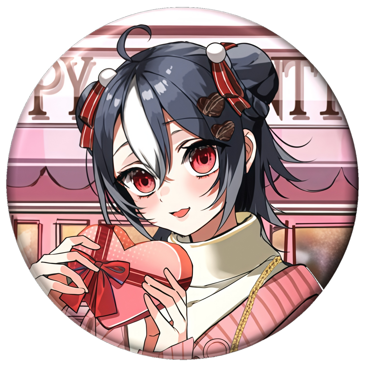 【夜乃すみ】缶バッジ 黒すみ(バレンタインVer.)【数量限定】